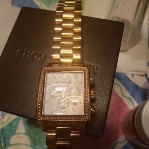Michael Kors mens gold tone chronograph watch